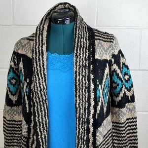 Pink Republic Women's Aztec Southwest Open Front Cardigan Sweater